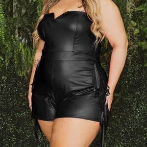 Kinsella Faux Leather
Fringe Romper-